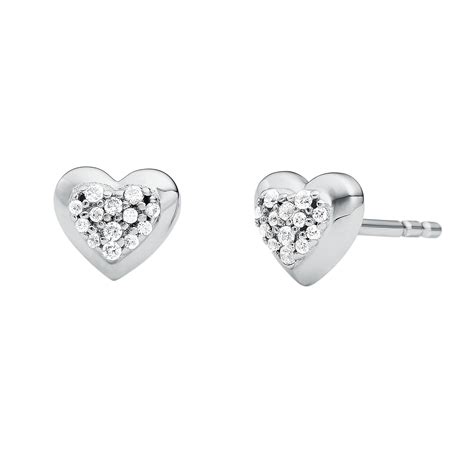 michael kors earrings ebay|Michael Kors silver heart earrings.